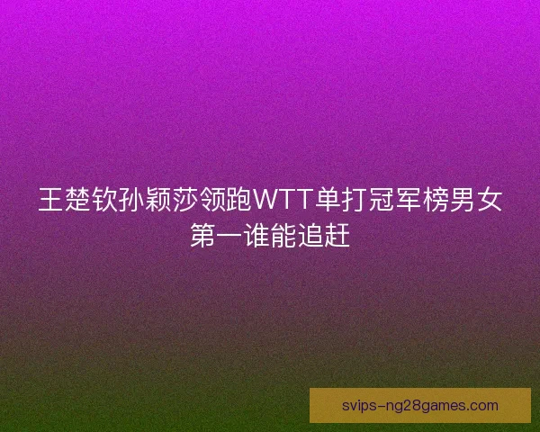 王楚钦孙颖莎领跑WTT单打冠军榜男女第一谁能追赶