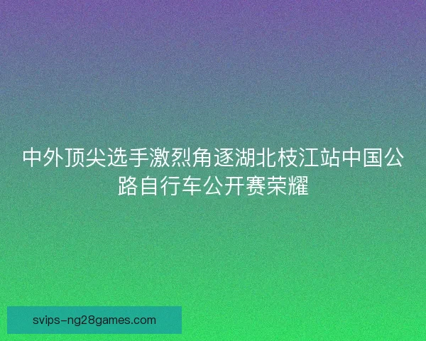 中外顶尖选手激烈角逐湖北枝江站中国公路自行车公开赛荣耀